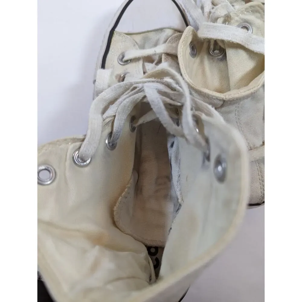 Converse Chuck Taylor All Star Hi Classic White With Black Stripe Size 6.5